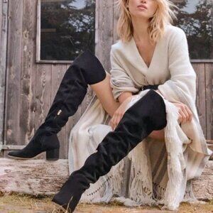 Sam Edelman Black Over-the-Knee Suede Boots
